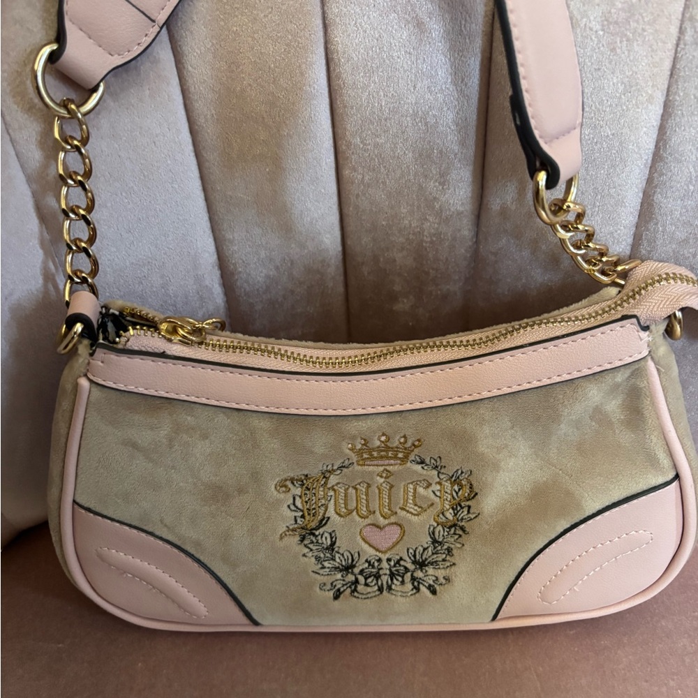 Juicy Couture Pink and Beige Shoulder Bag
